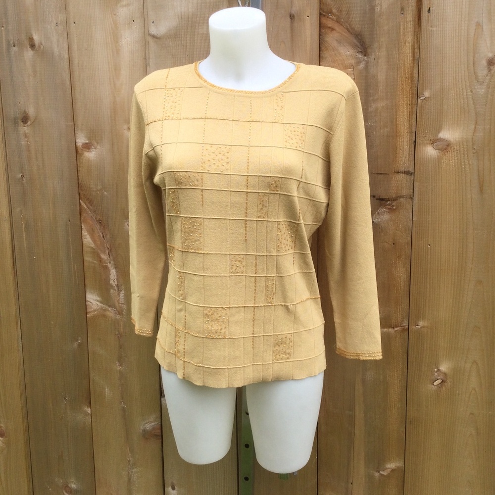3 for $30 Chagall gold beaded sweater size XL